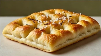 Ilustración editorial de Focaccia de aceite de oliva