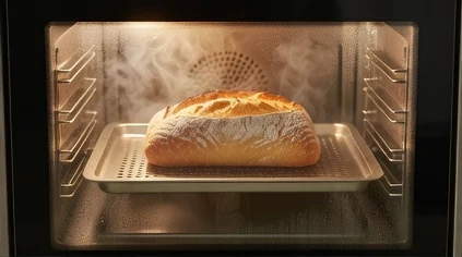 Ilustración editorial de Vapor en horno doméstico